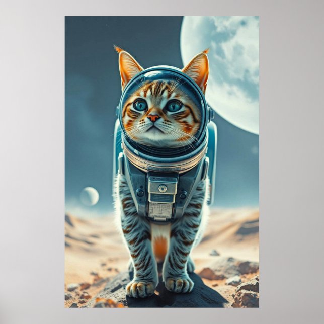 Gato Cósmico Sonhos Poster (Frente)