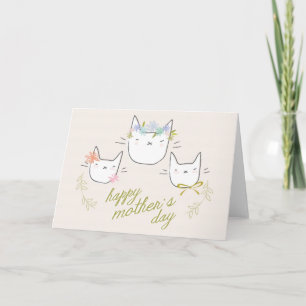 "Gato da mãe do dia das mães feliz" & cartão do