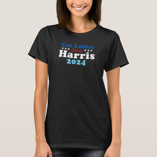 Gato Damas para Harris 2024 T-Shirt de Mulheres (Frente)