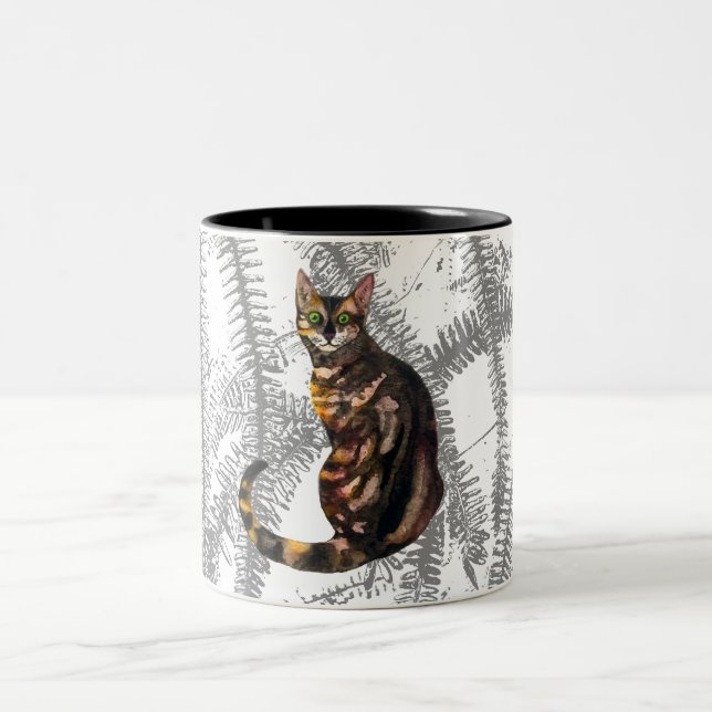 Gato de Bengala, caneca de café de dois tons (Centro)