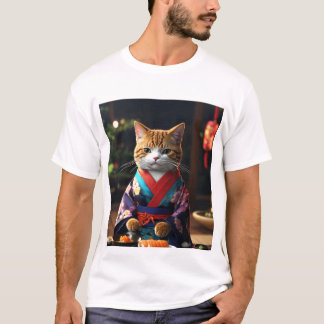 Gato de Camisa Básica Masculina Impresso