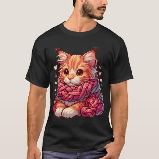 Gato De Casca De Maine Bonita Em Camisa De Fio