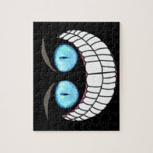 Gato de Cheshire - quebra-cabeça dos olhos azuis