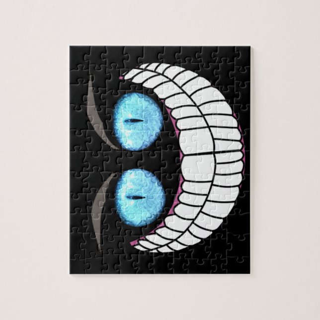 Gato de Cheshire - quebra-cabeça dos olhos azuis (Vertical)