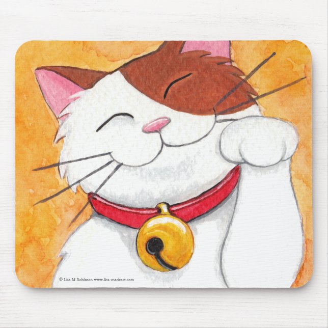 Gato de chita afortunado bonito Mousepads de (Frente)