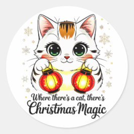 Gato de Desenho Animado Fofo - Adesivo Festivo do