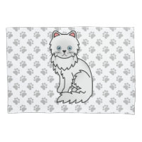 Gato de desenho animado fofo persa branco & patas