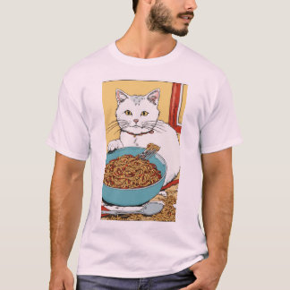 Gato de Espaguete Mensageiro - Desenho de Camisa T