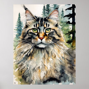 Gato de Floresta Norueguês - Impressão de Arte Gat