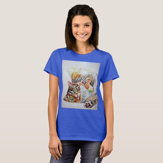 Gato de Gata Gato de Gama Gatos de Cores d Camisa  (Frente Completa)