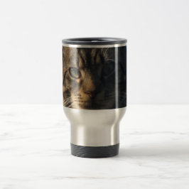 Gato de gato malhado - caneca de aço inoxidável do