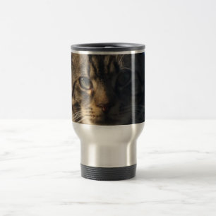 Gato de gato malhado - caneca de aço inoxidável do