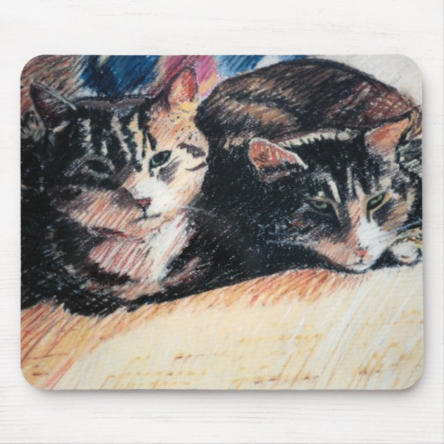 Gato de gato malhado "Catpad" Mousepad (Frente)
