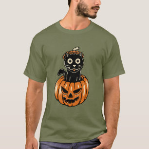 Gato De Halloween Na Camisa De Bomba