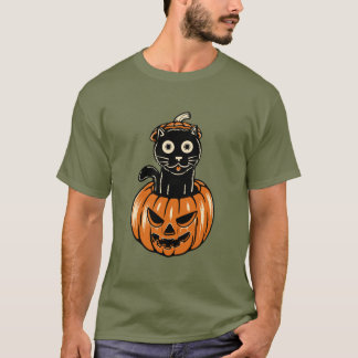 Gato De Halloween Na Camisa De Bomba