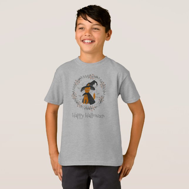 Gato de Halloween simples, mas elegante | Camiseta (Frente Completa)