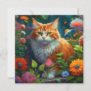 Gato de Laranja-Corte nas Flores