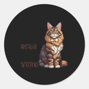 Gato de Maine Coon - Porque o tamanho do adesivo S