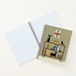 Gato de meio século na Bookcase