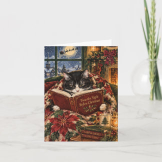 Gato de Natal Aconchegante Cartão de Natal Gato Tu