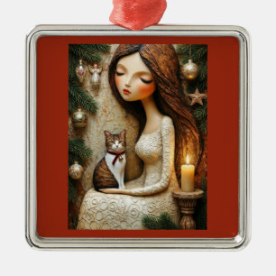Gato de Natal Caprichoso Enfeite da Donzela de Inv