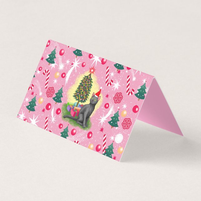 Gato de Natal Rosa (Frente)