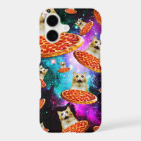 Gato de pizza espacial engraçado