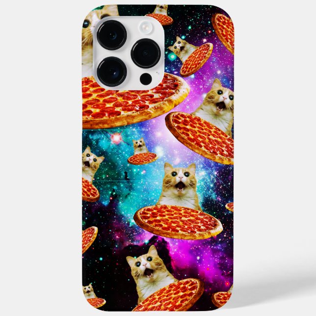 Gato de pizza espacial engraçado (Verso)