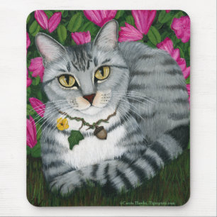 Gato de prata Mousepad do jardim do gato de gato