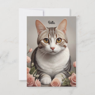 Gato de Shorthair Americano espantoso com Rosa Del