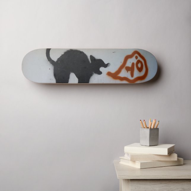 Gato de skate de grafite. (Arte de parede (Horz))