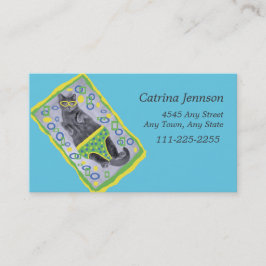 Gato de sol em troncos Cartão de visita