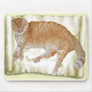 Gato de Tigre Amarelo Mousepad