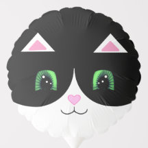 Gato de Tuxedo Fofo Rosto Feliz