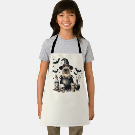 Gato de Vintagem Bonito no Halloween de Caldron