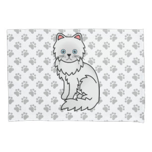 Gato e patas de desenho animado branco persa
