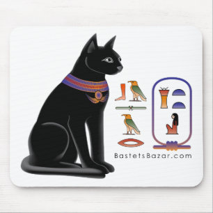 Gato egípcio Mousepad jeroglífico