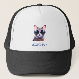 gato elegante com óculos de sol Boné Trucker / bon
