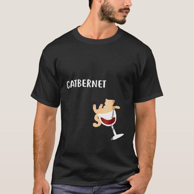 Gato Em Camisa De Copo De Vinho Catbernet (Frente)