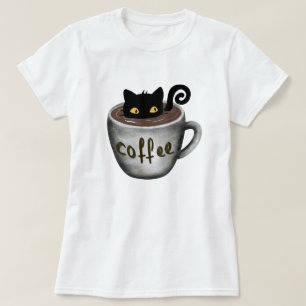 Gato em camisas gráficas das camisetas t da canec