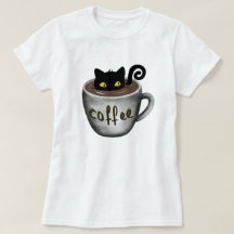 Gato em camisas gráficas das camisetas t da caneca