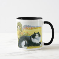 Gato em sua caneca do presente do jardim