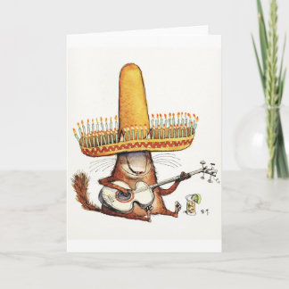 Gato em um cartão do Sombrero