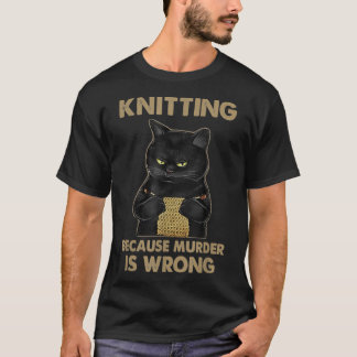 Gato engraçado tricota camisa tricotando porque as