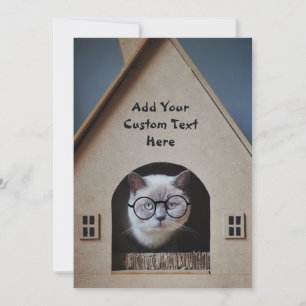 Gato Engraçado Usando Óculos Personalize com Seu T