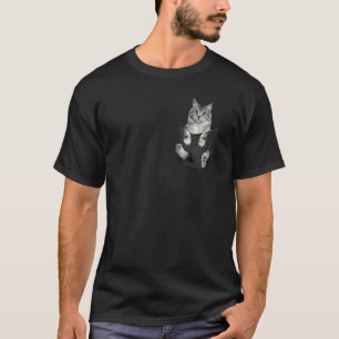 Gato Espiando, Gato Cinza no Bolso Camiseta de Gat