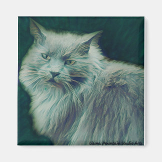 Gato Estilizado #1 Íman de galho Verde