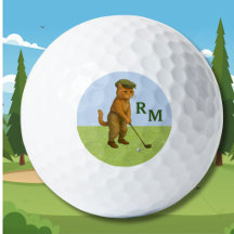 Gato Estiloso Jogando Golfe Personalizado