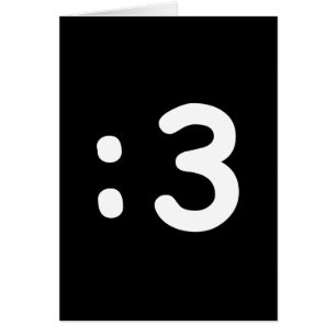 Gato Face Emoticon:3 Cartão de Saudação