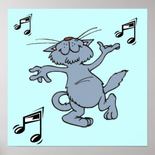 Gato feliz da dança, poster da música